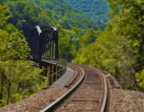 train tracks and trestle 