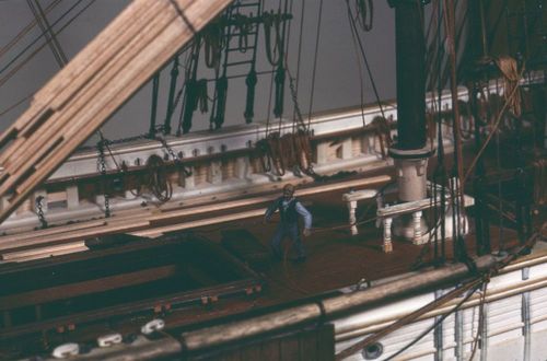 Miniature figures from the model of Kohala (built 1901; barkentine, 4m), 1984 April 25