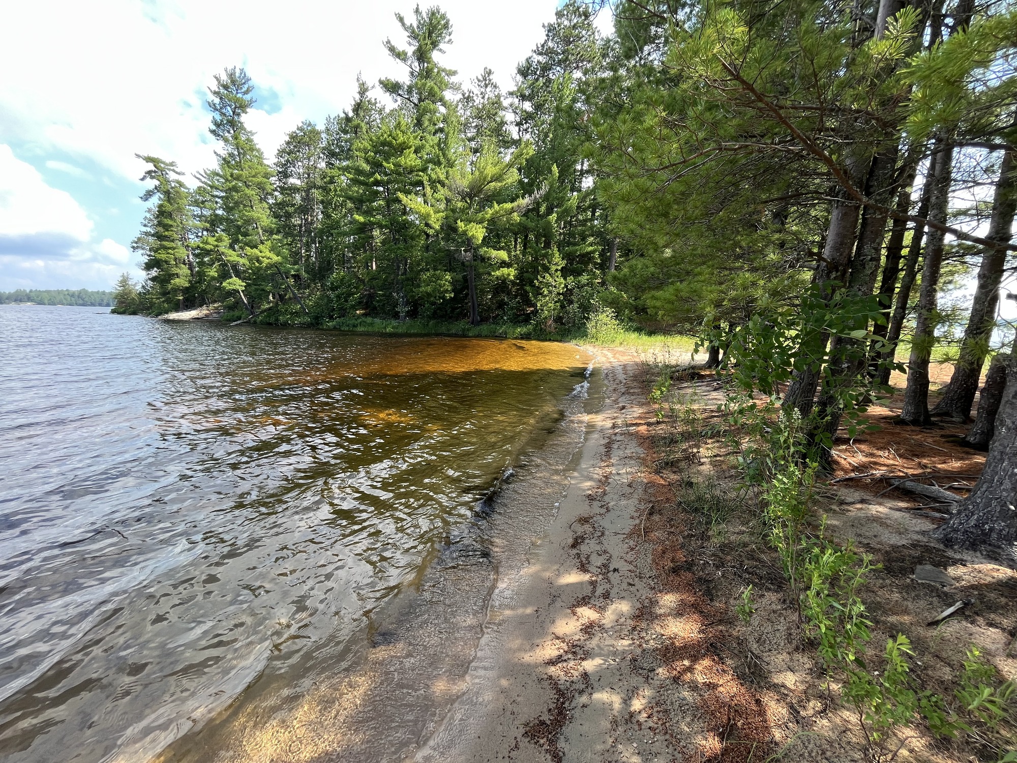 Houseboat Junction Bay North at Namakan Lake, Sand mooring; Shore In
