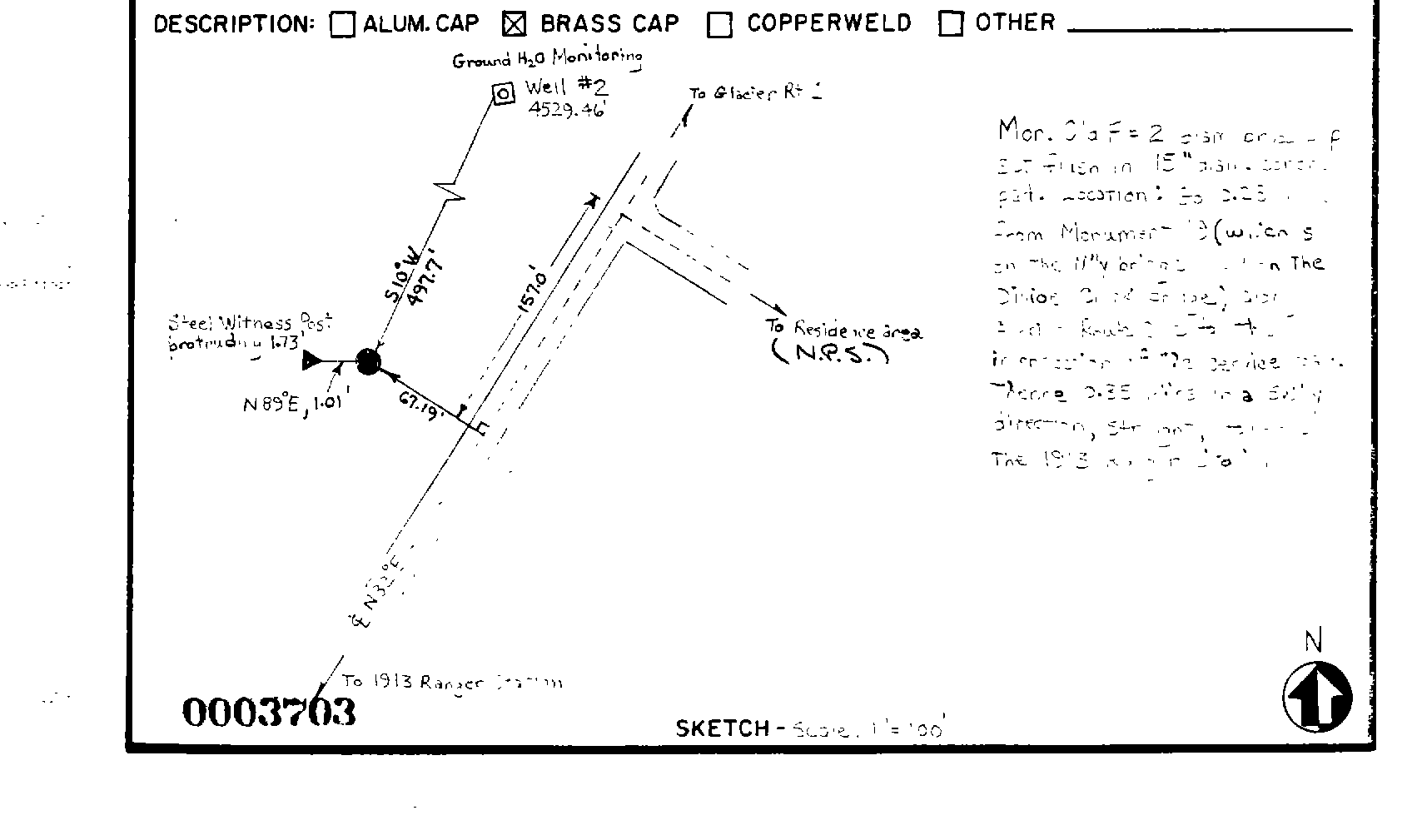 00003703 Survey Monumentation Sketch