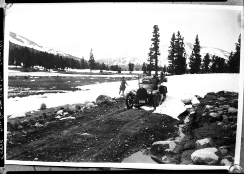 First car over Tioga Pass. [SLIDE: 201-SL09-1166].