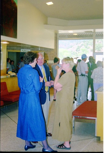 Color Photos of the opening celebration for the new visitor center - Same day as the official shuttle launch.