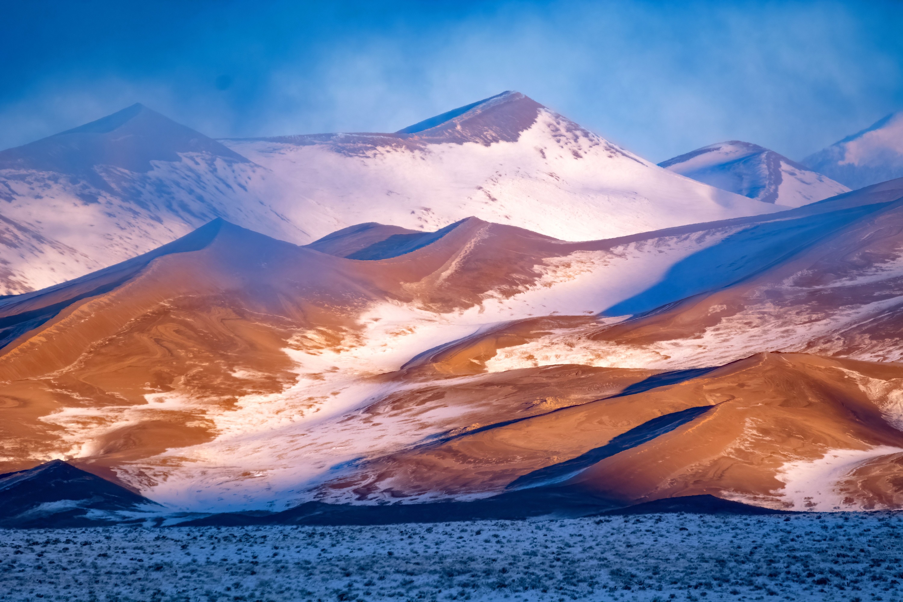 Star Dune with Patches of Snow in Morning Light