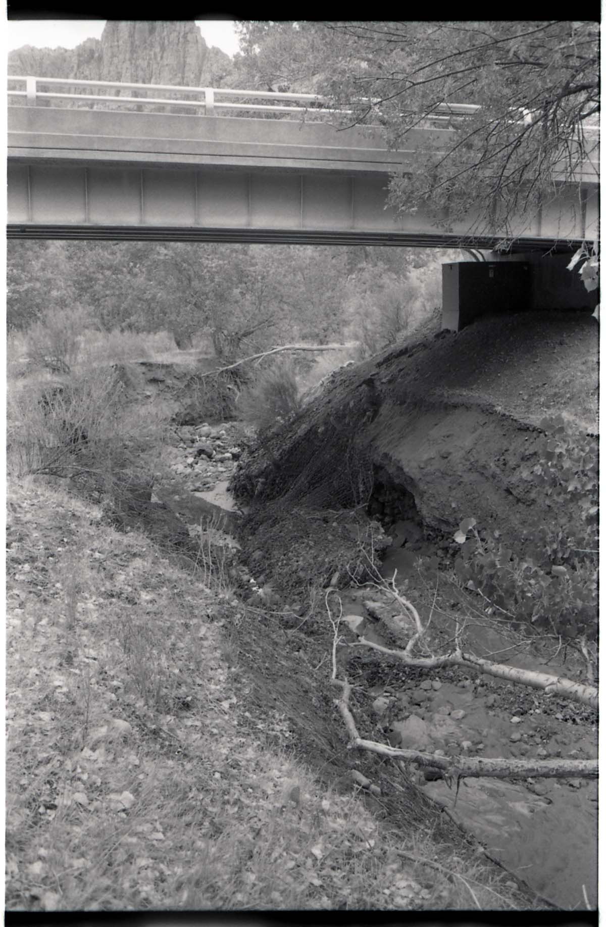 BW Photos of the damage from the Oak Creek flash flood of 1989.
