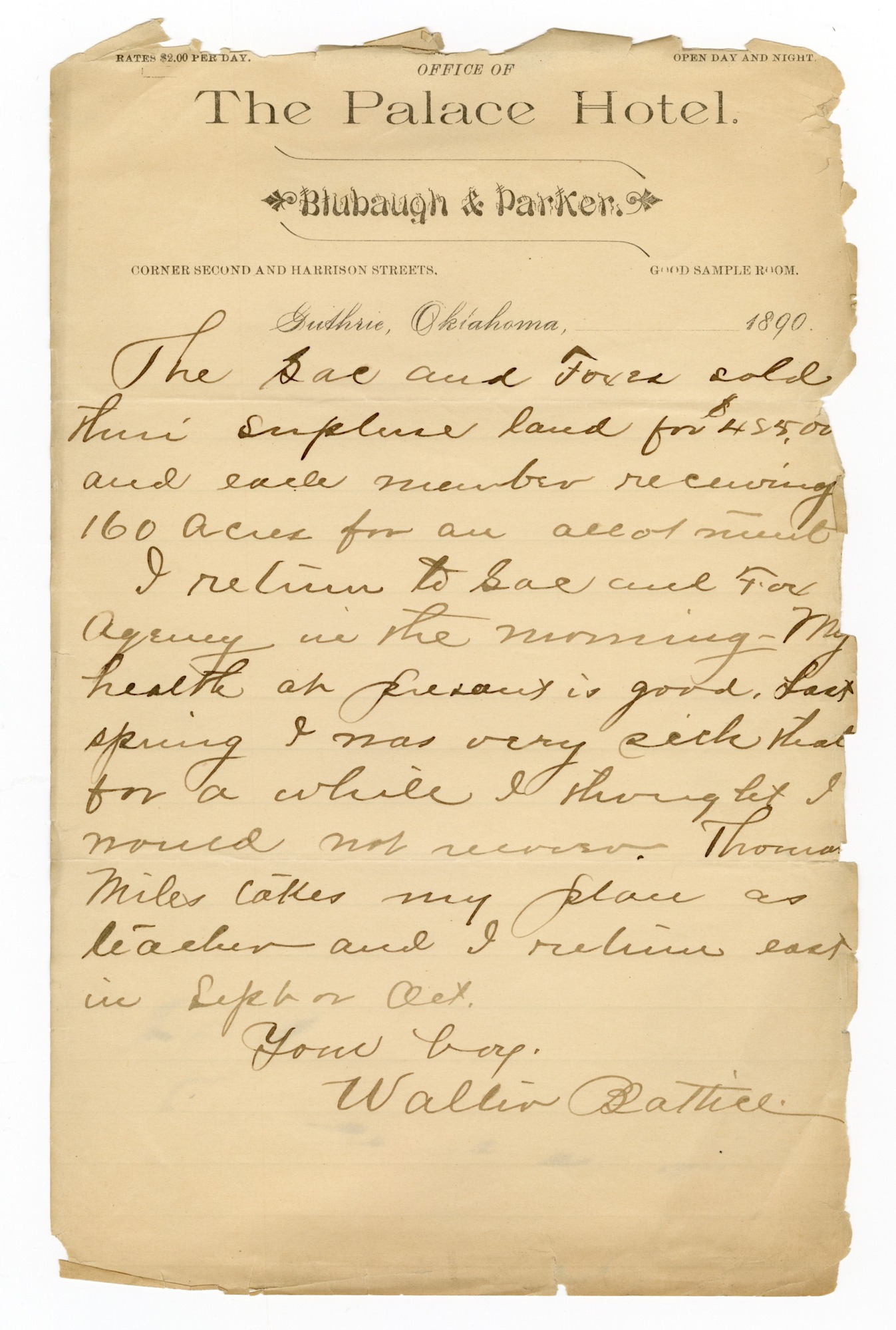 Manuscript letter