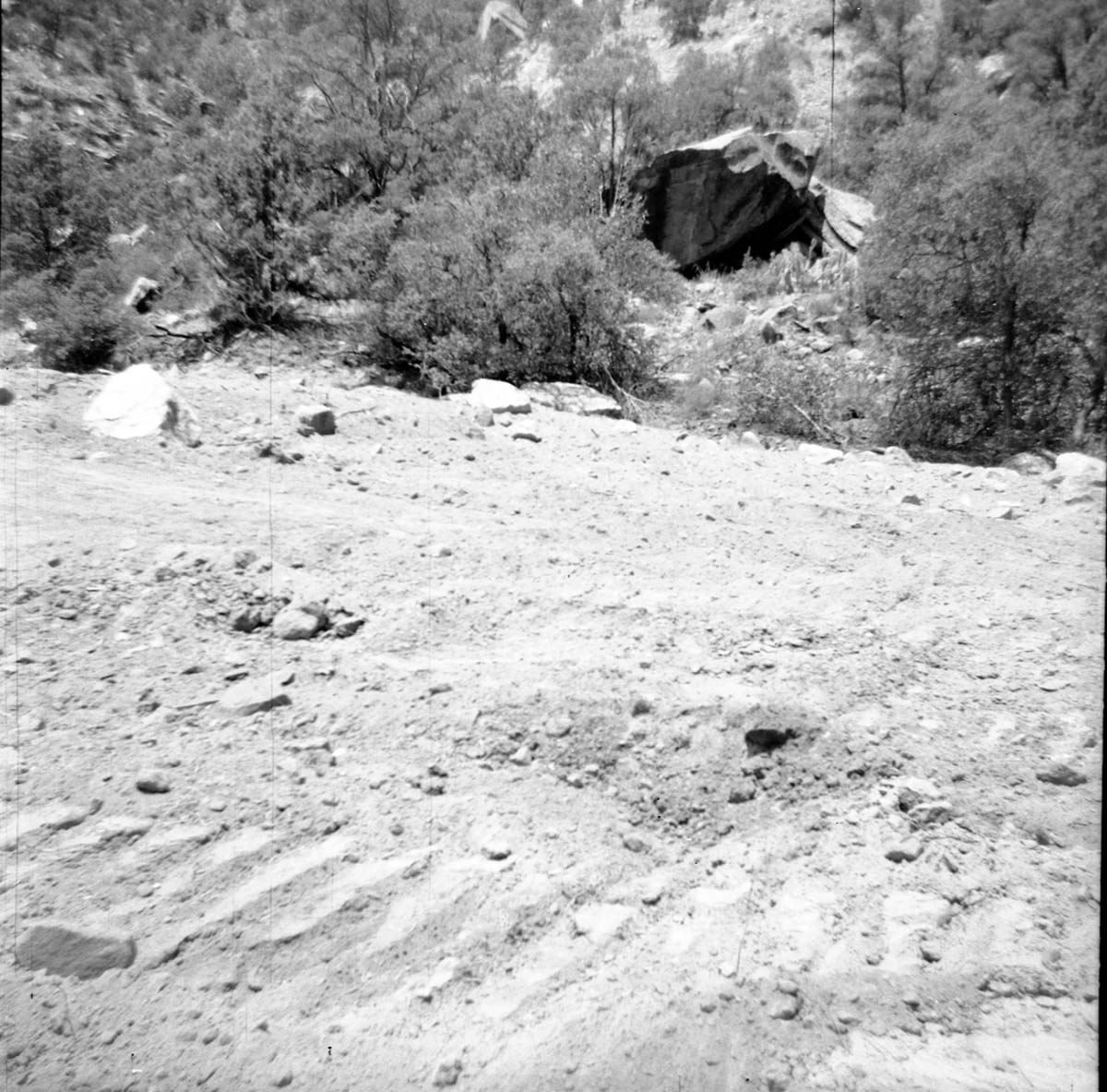BW Photos of road repairs at Cedar Breaks.