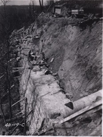 Retaining wall under construction