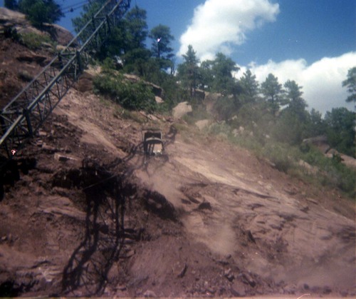 Color Photos of rock slides in Kolob Canyon.