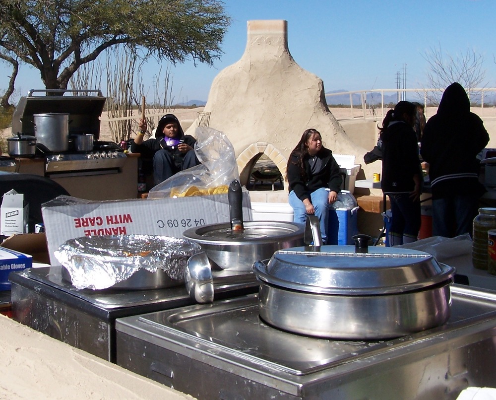 The Coolidge High School Native American Club serving food at the 2009 American Indian Music Fest.