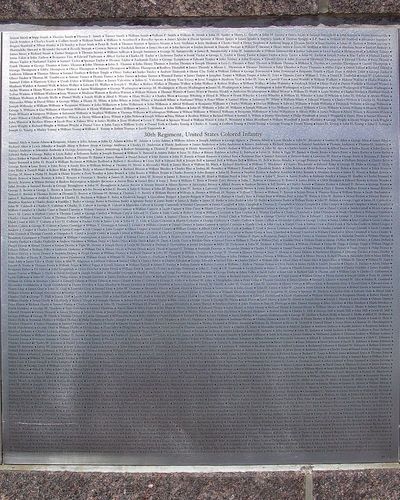29th Regiment, United States Colored Infantry Memorial Plaques at African American Civil War Memorial in May 2005
