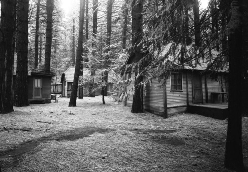 Exterior of cabins involved in assault case.