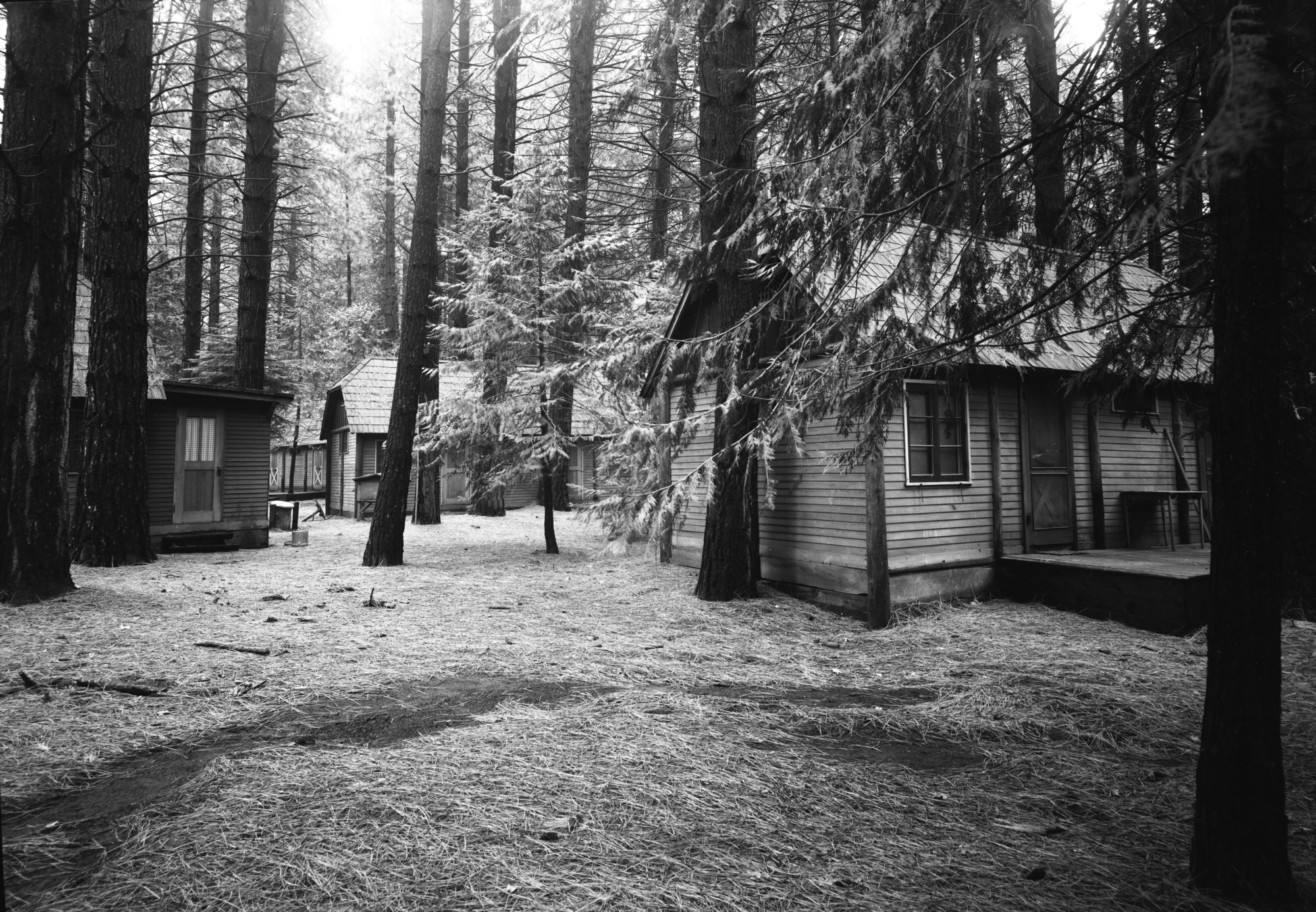 Exterior of cabins involved in assault case.