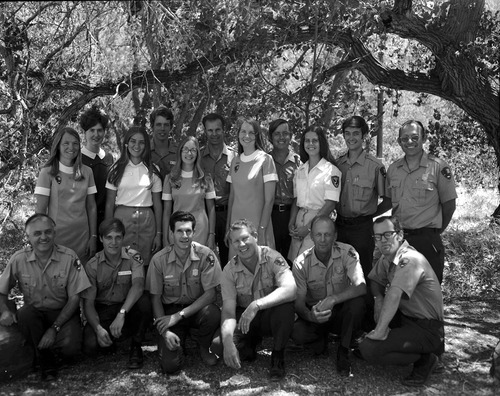 Interpretation division staff 1972, left to right, back: Bradley, DeMille, McGill, Scott, Andrews, Schwarz, Lenoir, Reardon, Kelley, Bovy, Miller