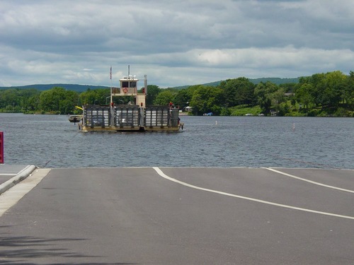 The Ice Age Trail crosses the Wisconsin River on the Merrimac Ferry. A trailhead with parking is located at the south side ferry landing.