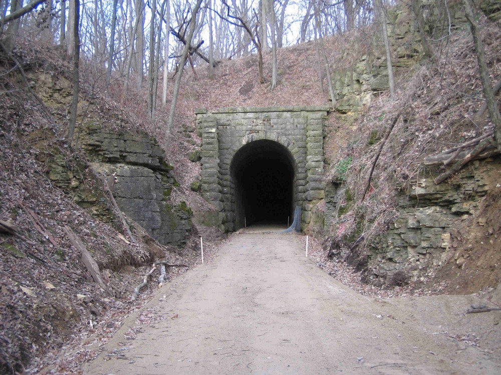 Bring your flashlight! The Ice Age Trail passes through the historic Stewart Railroad Tunnel near Exeter in Green County.