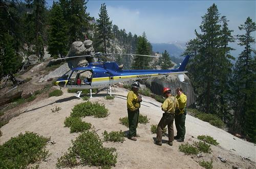 Park helicopter lands in various types of terrain found in Sequoia and Kings Canyon National Parks, summers 2000-2003