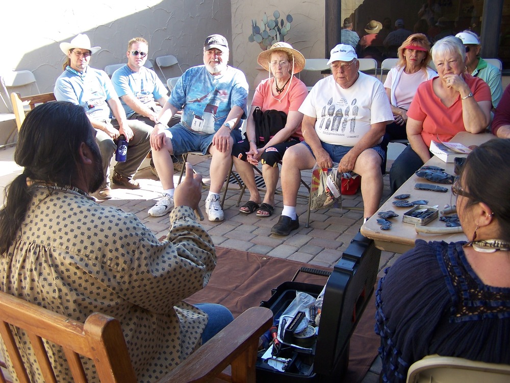 Ben Cunningham-Summerfield demonstrating flint knapping
