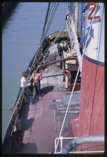 Various views of the Eppleton Hall (built 1914; tugboat) at dock in San Francisco upon her arrival from Newcastle, England, March 24, 1970