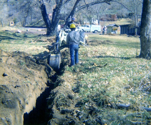 Workers during the Zion Lodge utilities project.