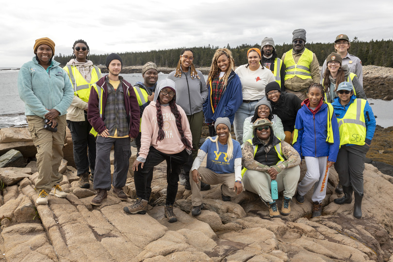 Tuskegee University students tour Acadia National Park as they learn about various career fields within the park.