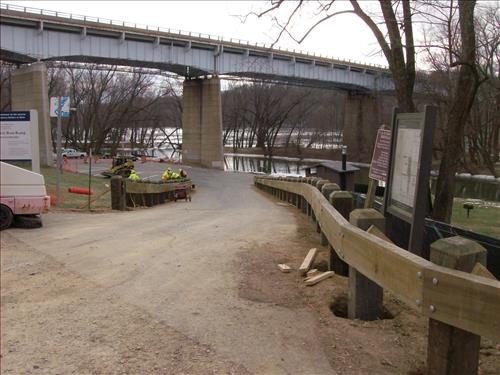 Timber Guardrail Installation at Brunswick Boatramp in January 2010