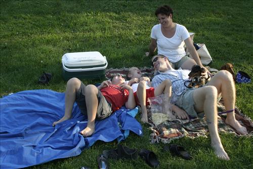 Music in the Meadow concert attendees and their dogs at Cuyahoga Valley National Park