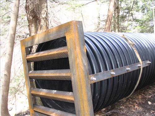 Bat gate attached on culvert