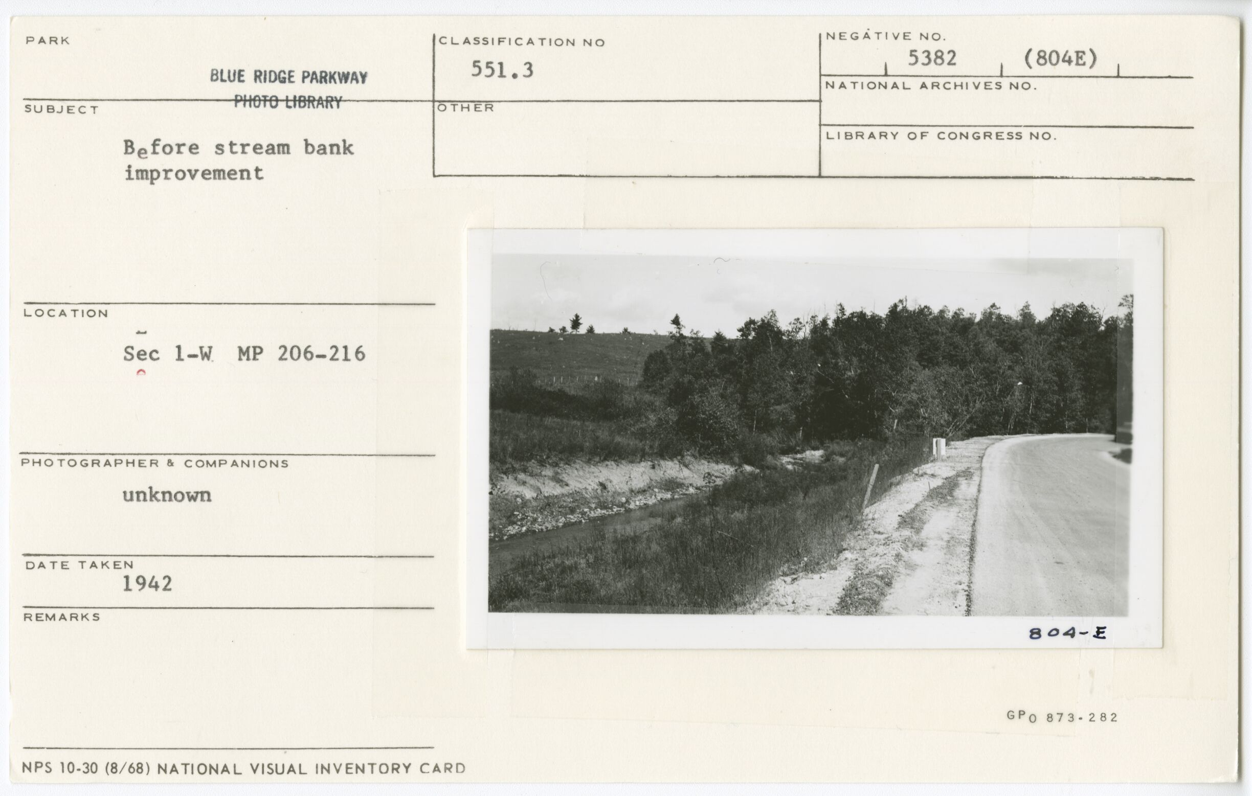 Before stream bank improvement