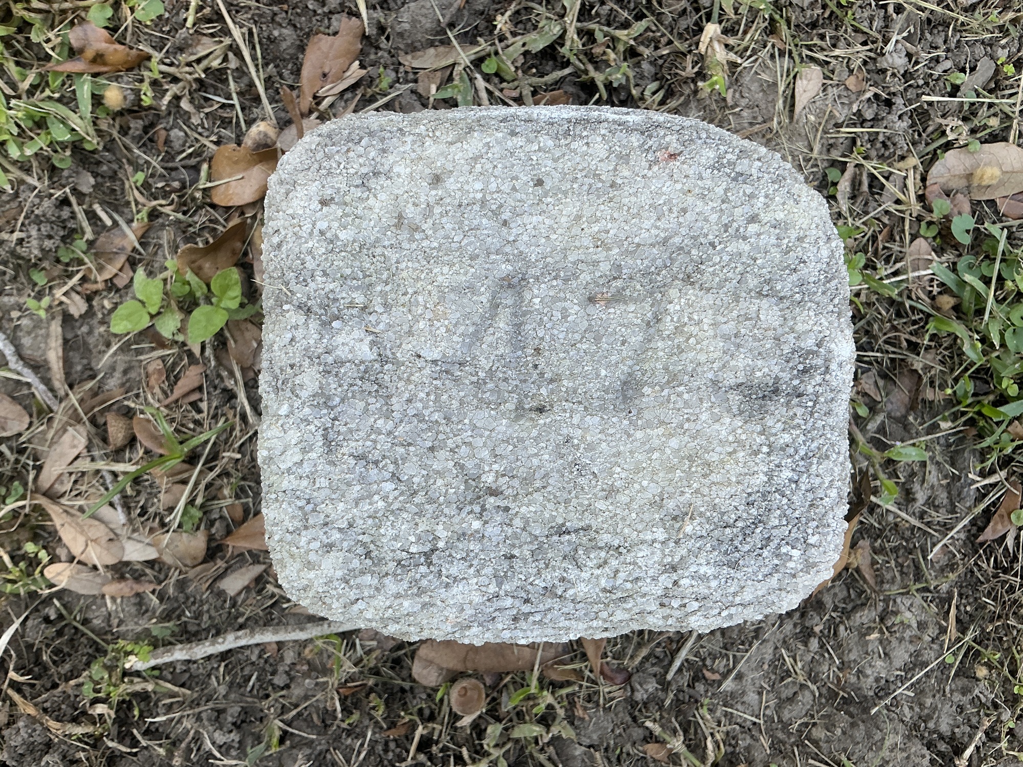 Top of flat marble marker