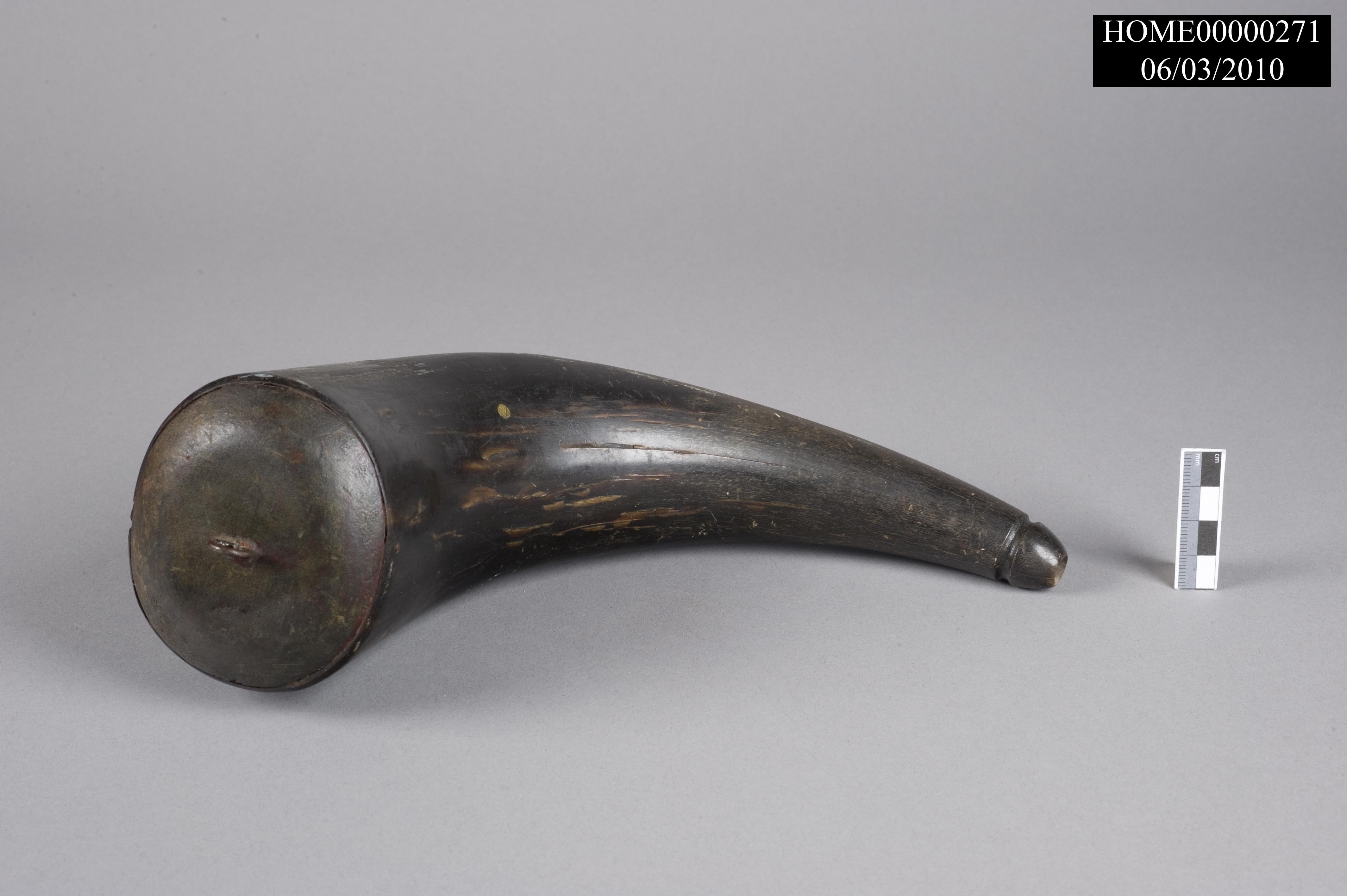 Large, black powder horn