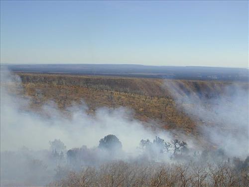 Smoke patterns during the Far View prescribed fire, November 2001