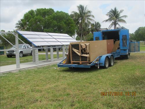 Installation of passive solar water heating equipment in four campground restrooms Flamingo District June 2010.