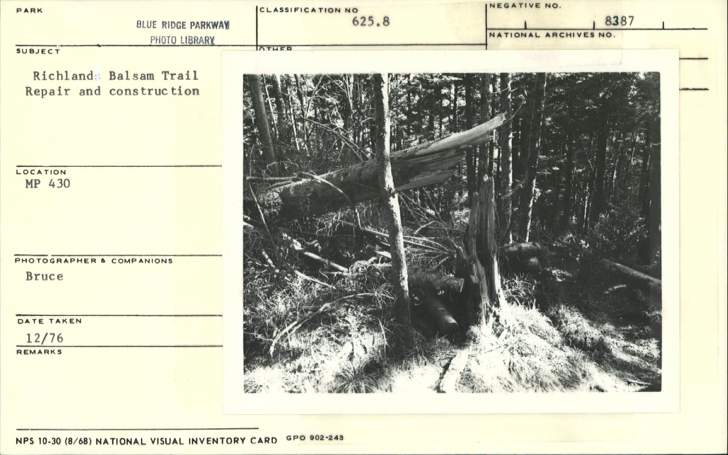 Richland Balsam Trail repair and construction