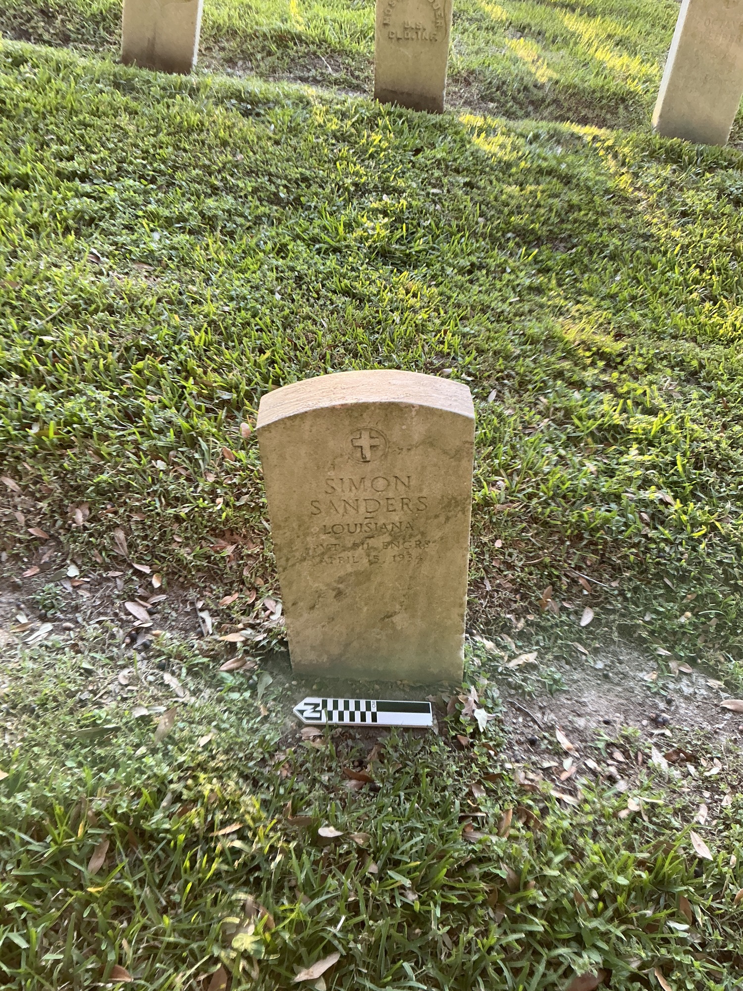 Extra image of upright marble headstone with flat face.