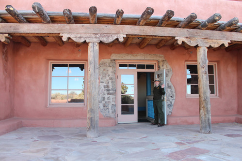 Ranger greetings at Inn's back door