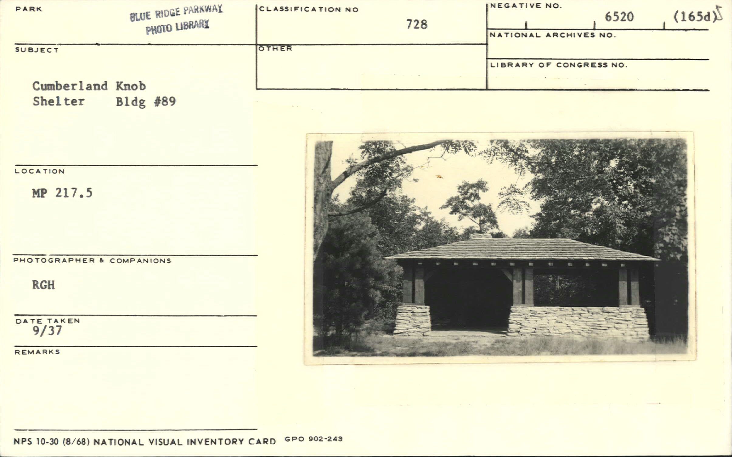 Cumberland Knob Shelter, Bldg. #90