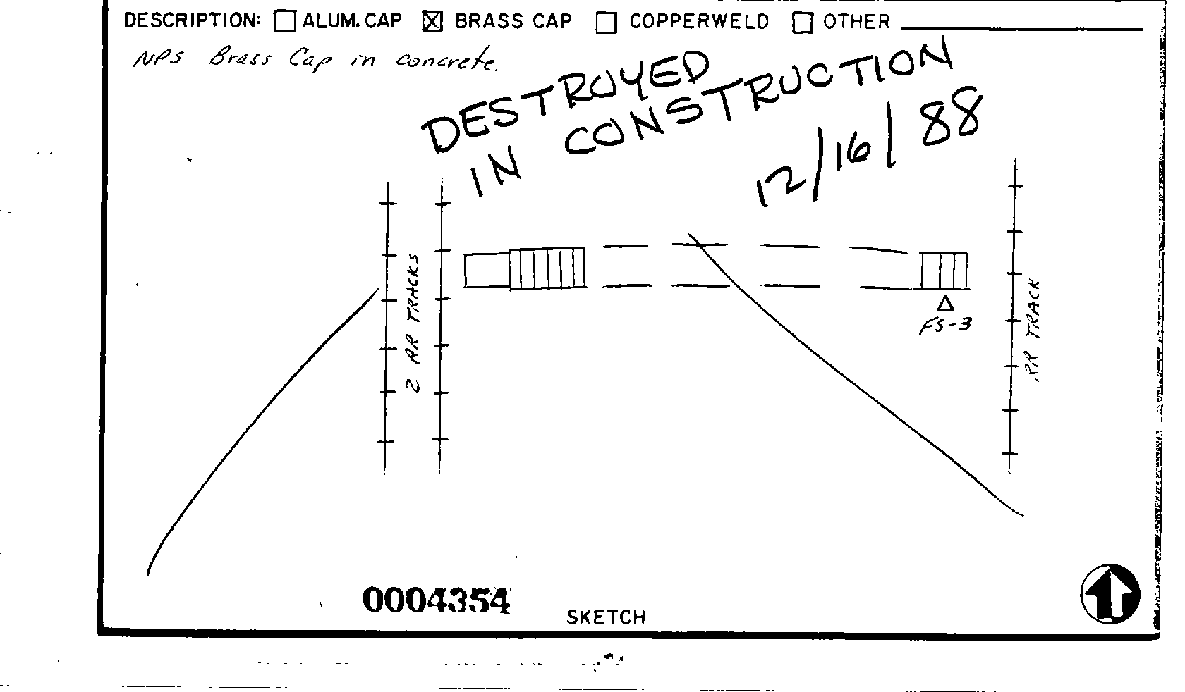 00004354 Survey Monumentation Sketch