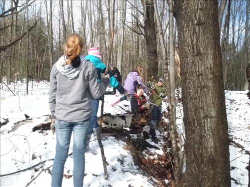 SLBE Benzie Central Earth Day 2011 Students Removing Fence from Woods