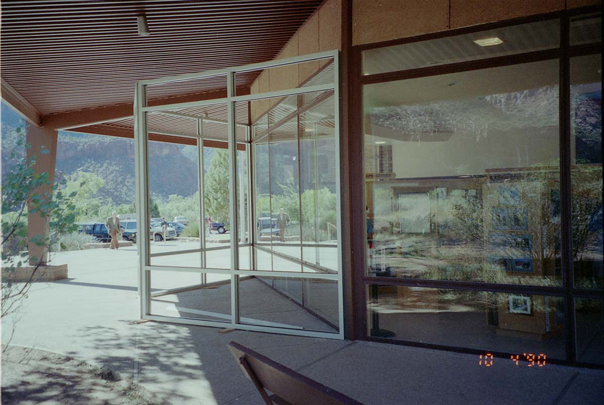 The class walls of the museum during the construction of headquarters addition.