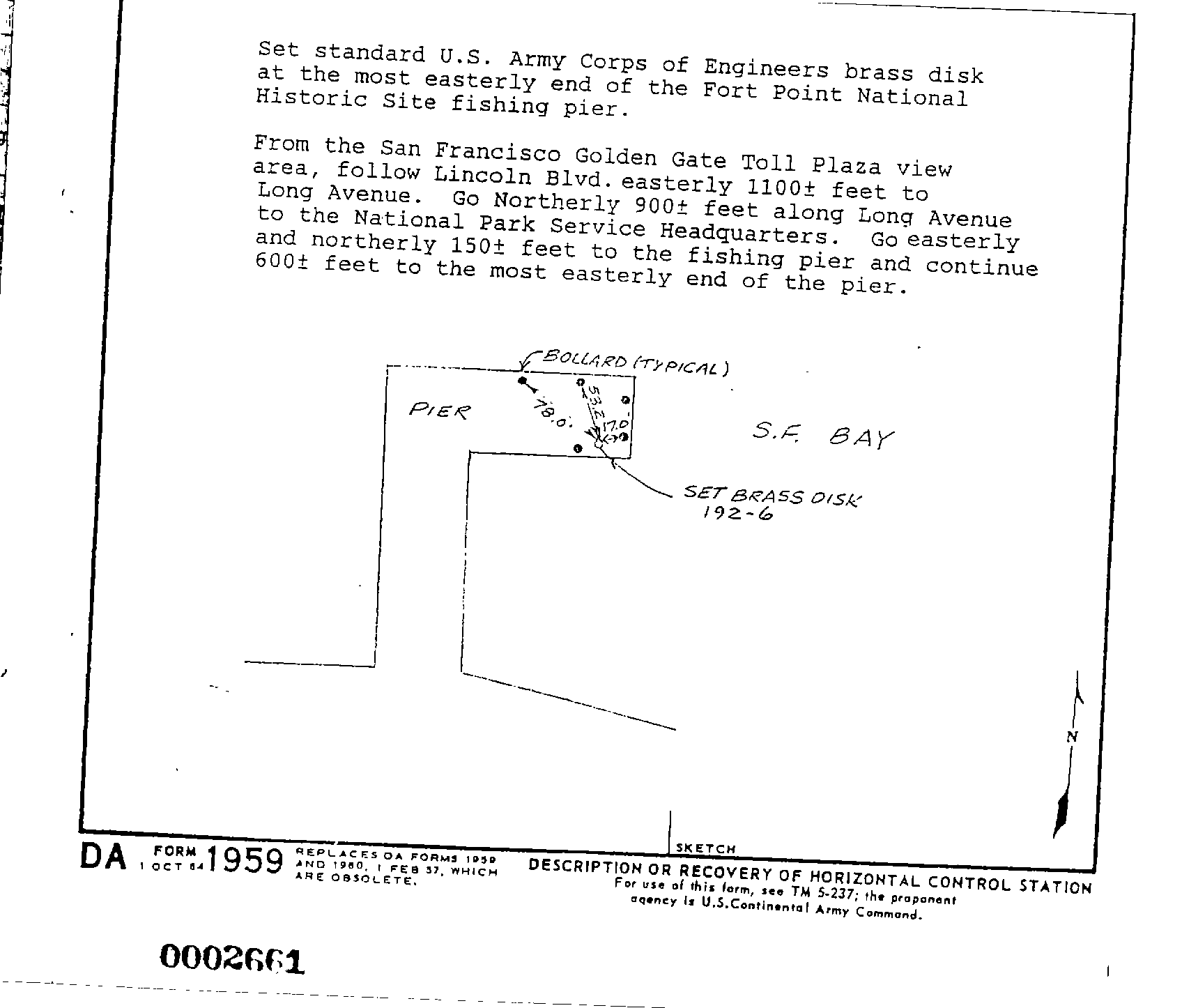 00002661 Survey Monumentation Sketch