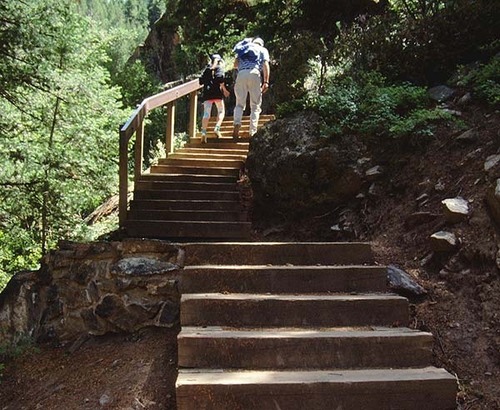 232 stairs to hike down (and back up) at Pine Creek.