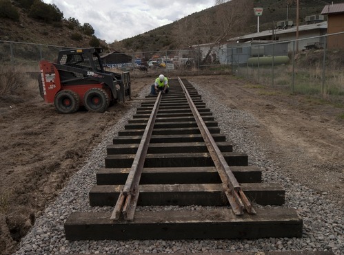Tracks where rail cards will be moved.