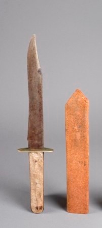 Rough brown leather sheath