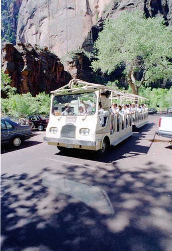 Color Photos of the parks 72nd anniversary celebrations- cake cutting, barbecue, speakers.