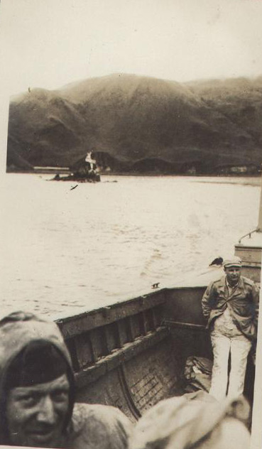 View from boat toward another boat