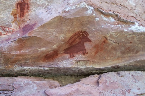 Pictographs at Deluge Shelter