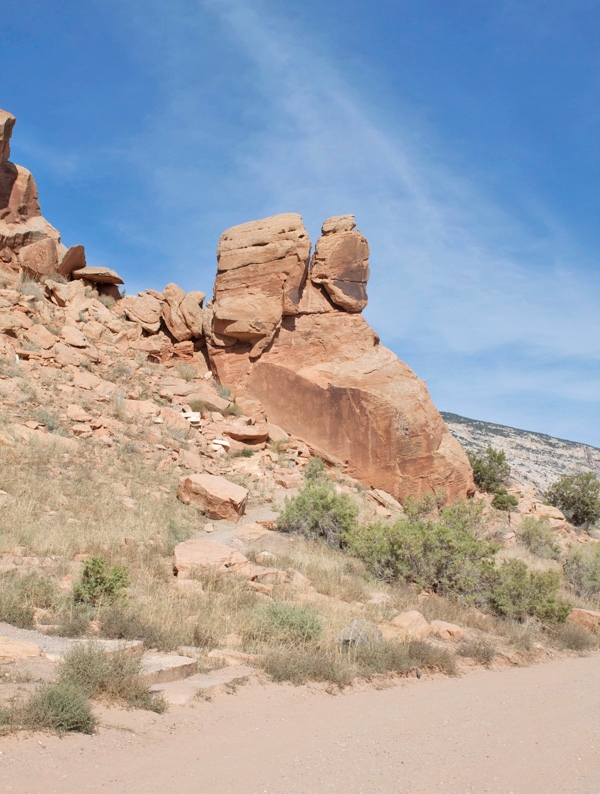 Many Cub Creek petroglyphs can be seen on these rocks