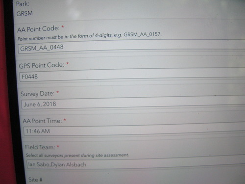 GRSM Accuracy Assessment. Plot Code: GRSM_AA_0448_1