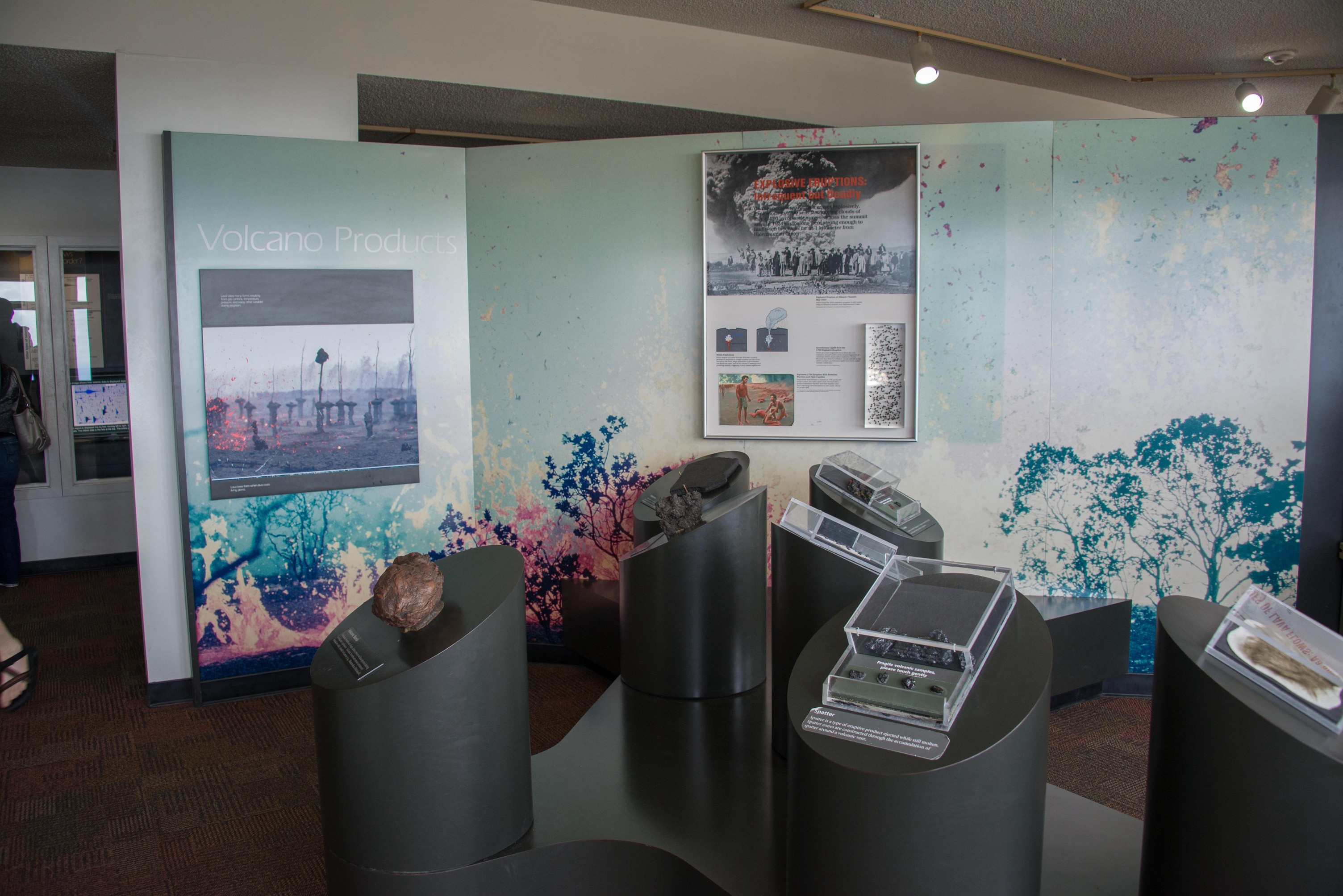 An exhibit showcasing the variety of rocks that can be found in Hawaiʻi. 