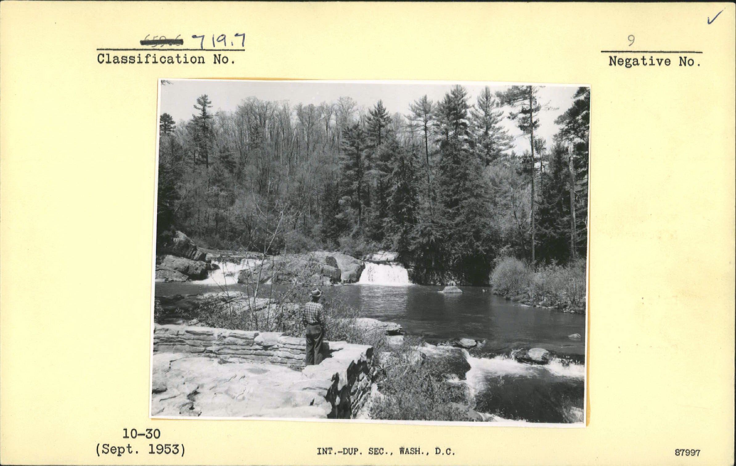 Gordon Biggerstaff standing at the upper falls on the Linville River